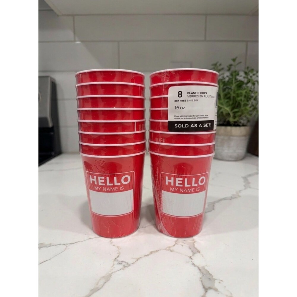 Hello My Name Is Party‎ Cups 16 Count Write Your Name 16 OZ.